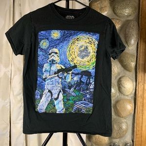 FifthSun Star Wars Storm Trooper Van Gogh Graphic Tee men’s Small